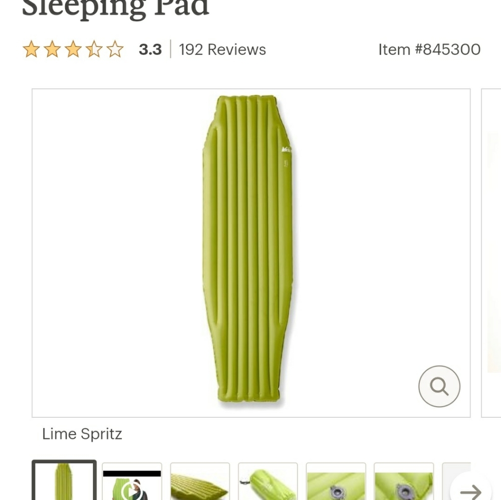 sleeping pad REI Brand FLASH insulated air sleeping pad - Picture 5 of 9